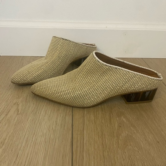 Aquatalia Fife Woven Leather Mule Canvas Slide - Picture 4 of 10
